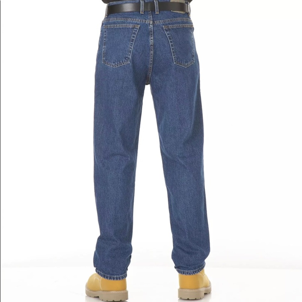 Mens relax fit medium wash denim jeans - Picture 2 of 5